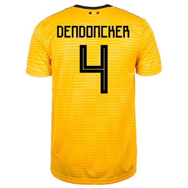 Camiseta Bélgica 2ª Dendoncker 2018 Amarillo